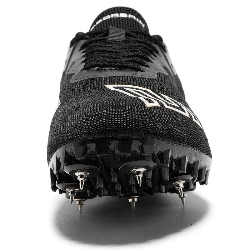 Medasain Track and Field Shoes for Men Women Kids Boys Girls Youth Spikes Professional Athletic Sprint Running Racing Shoes Black