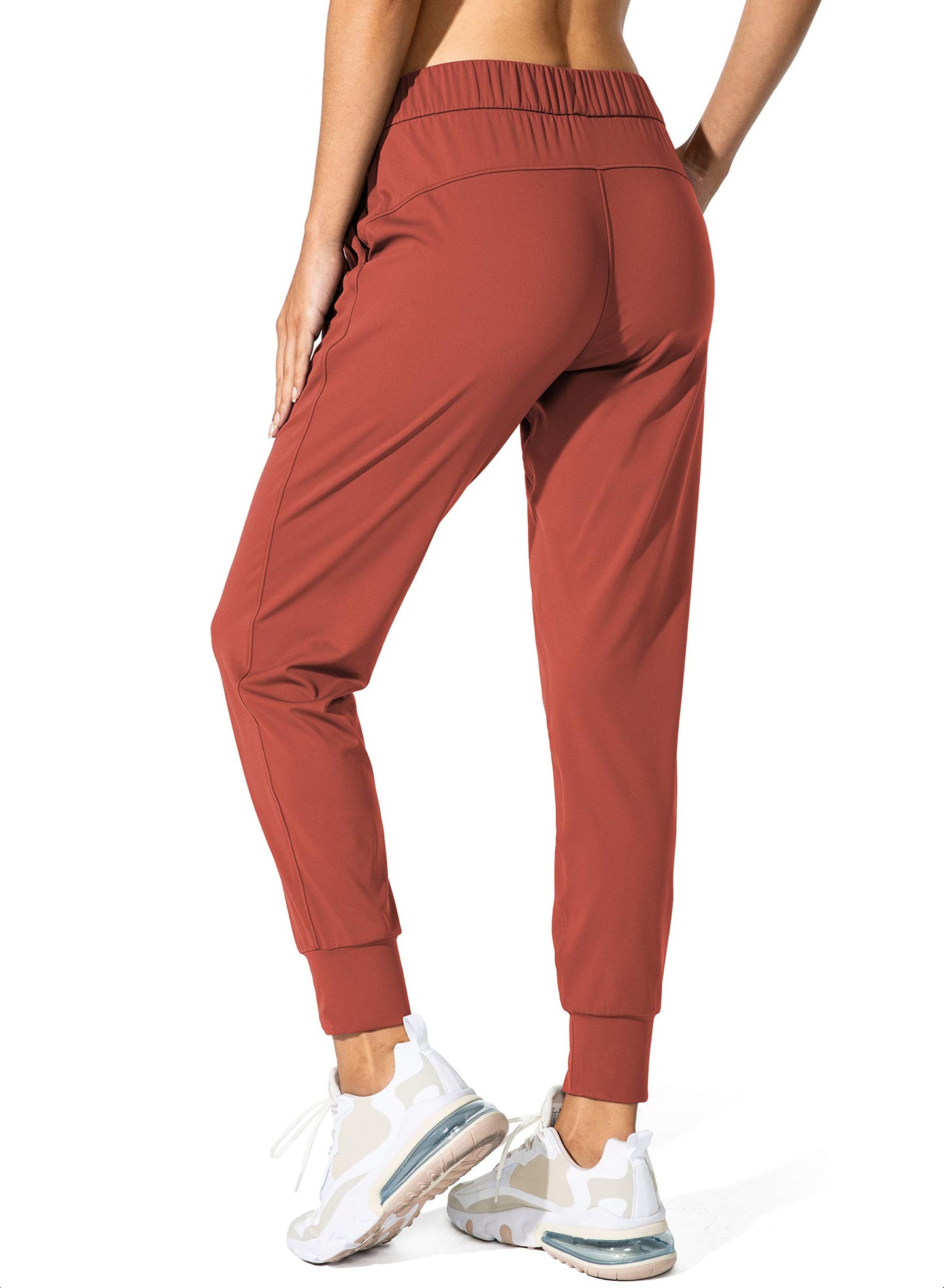SANTINY Women's Joggers Pants Pockets Drawstring Running Sweatpants for Women Lounge Workout Jogging(Savannah Red_M)
