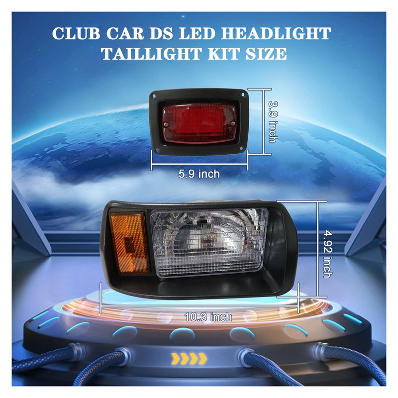 Golf Cart Club Car DS LED Light | Headlights & LED Tail Lights For Club Car DS Gas & Electric golf carts (1993 & up) 12V