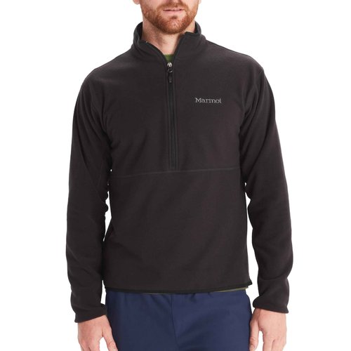 MARMOT Men's Rocklin 1/2 Zip, Lightweight Fleece Pullover Jacket, Black, Large