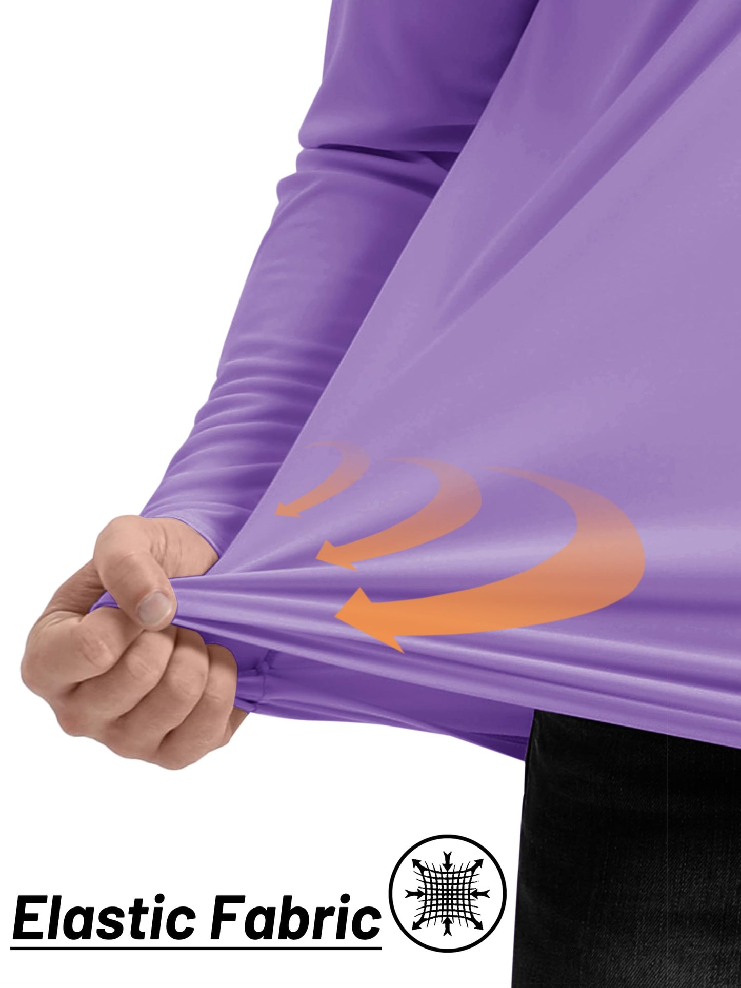 TACVASEN Men's Athletic SPF Pullover Shirts Running Fishing Tops Summer Sun Protection UPF 50+ Dry Fit T-Shirts Light Purple L