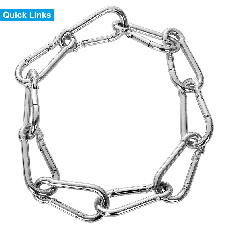 100 Pack 2 Inch Spring Snap Hook M5 Carabiner Clip Galvanized Steel 2In Small Silver Quick Link Clip Keychain for Camping, Hiking, Outdoor and Gym, M5 Bulk Heavy Duty Carabiner Clips