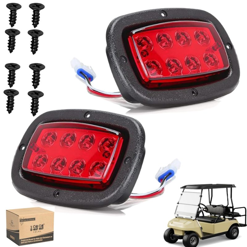 10L0L Golf Cart Taillight Kit for Yamaha G14 G16 G19 G22 Club Car DS with 3 Wire Wiring Plug Turn Signal And Brake Light Golf Cart Rear Tail Light OEM: 1017035