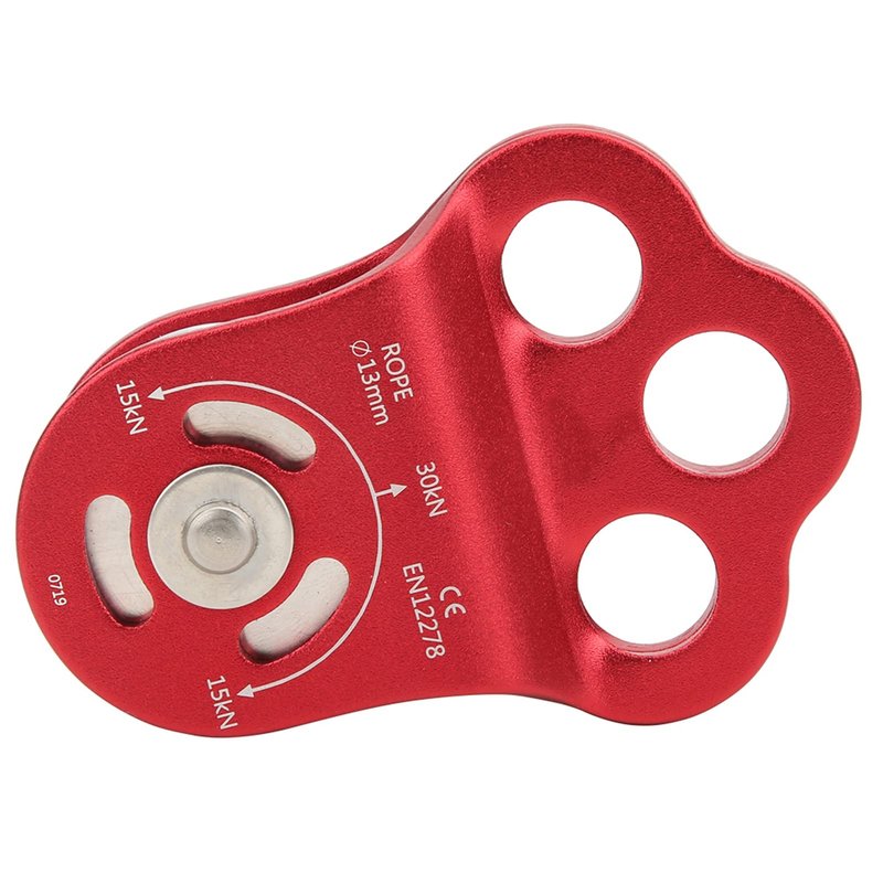 Keenso Climbing Pulley, High Strength Outdoor Tool, Three Hole Single Pulley for Mountaineering, Rock Climbing, and Home Use
