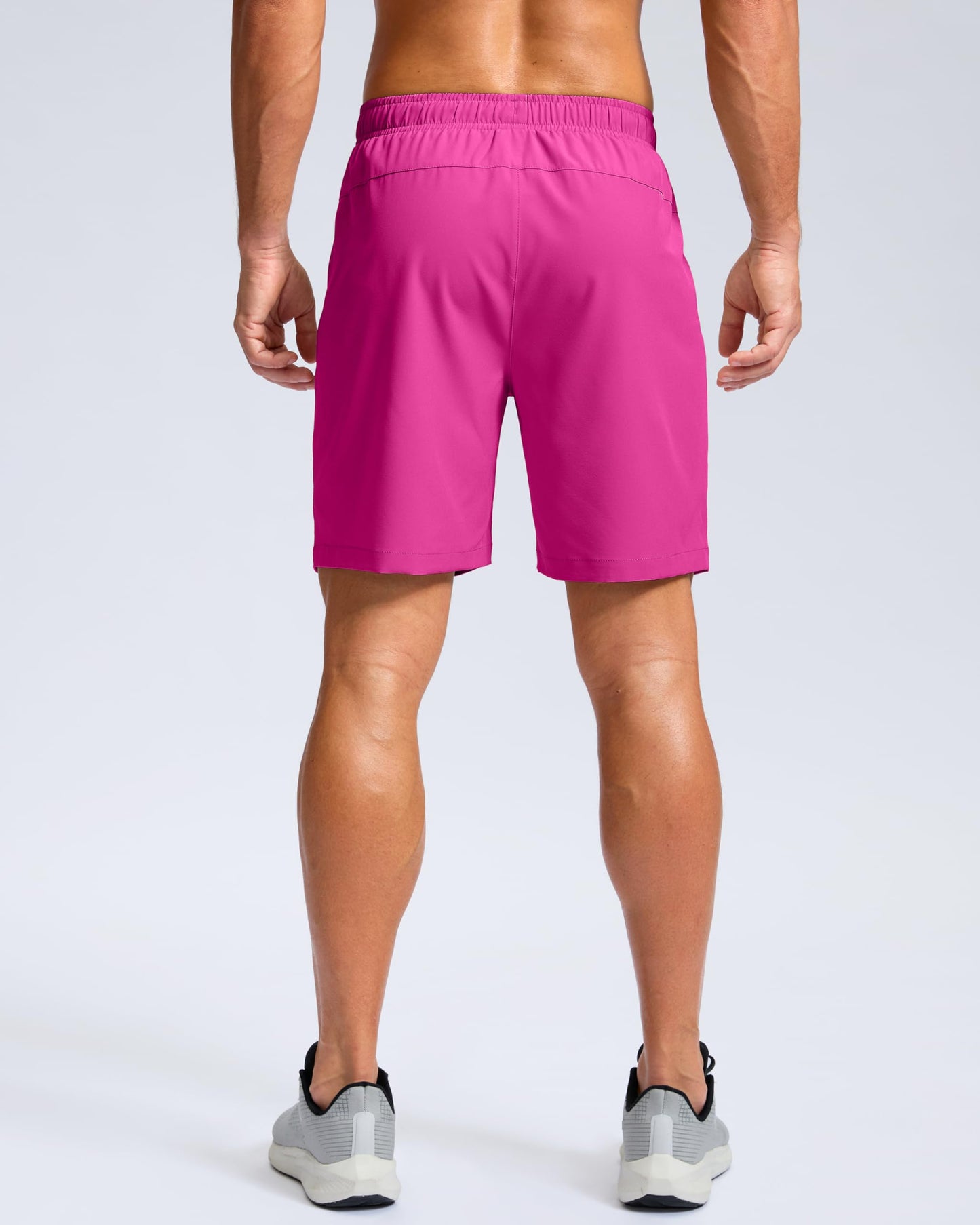G Gradual Men's Athletic Running Shorts with Zipper Pockets Quick Dry 7"/ 5"/ 9" Workout Gym Shorts for Basketball Hiking(Rose,7XXXL)