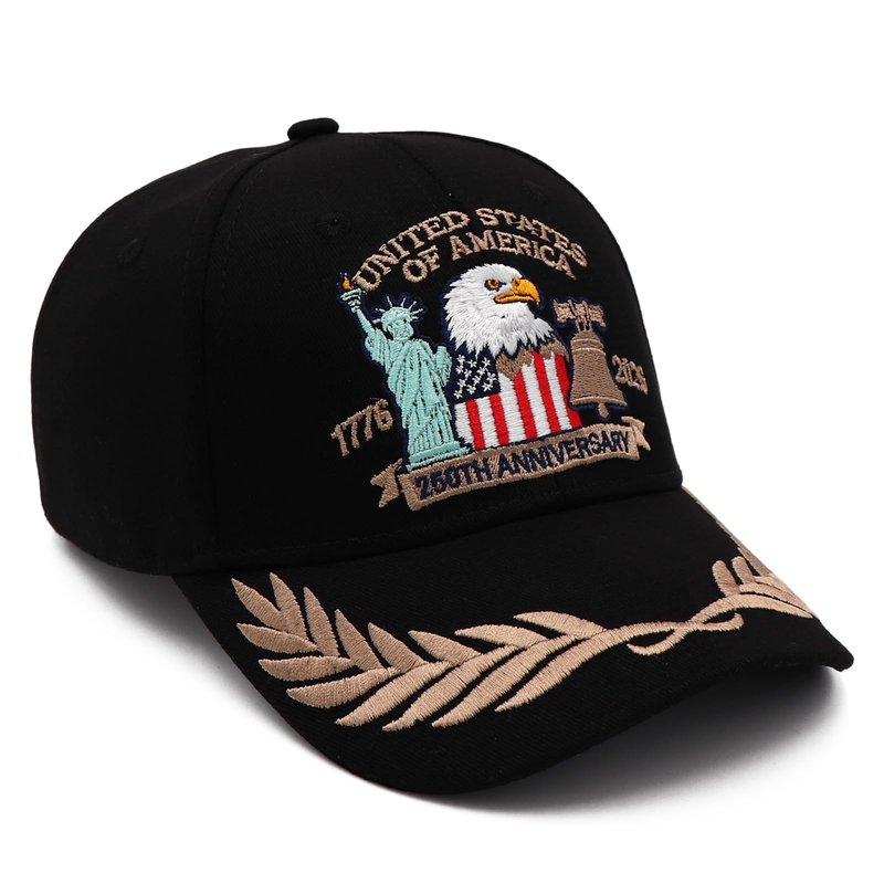 KKilicy 250 Anniversary USA Hat 250 Anniversary USA Merchandise Adjustable Embroidered Patriotic Hat Baseball Caps Black