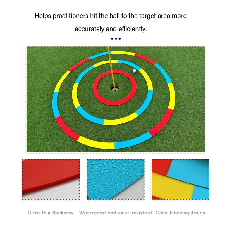 Focket Target Circle, Training Aid for Chipping and Pitching Toss to Create Speed Control Targets, Tee Up Ring, Multicolor Rings for Chipping and Putting Training (Yellow Blue