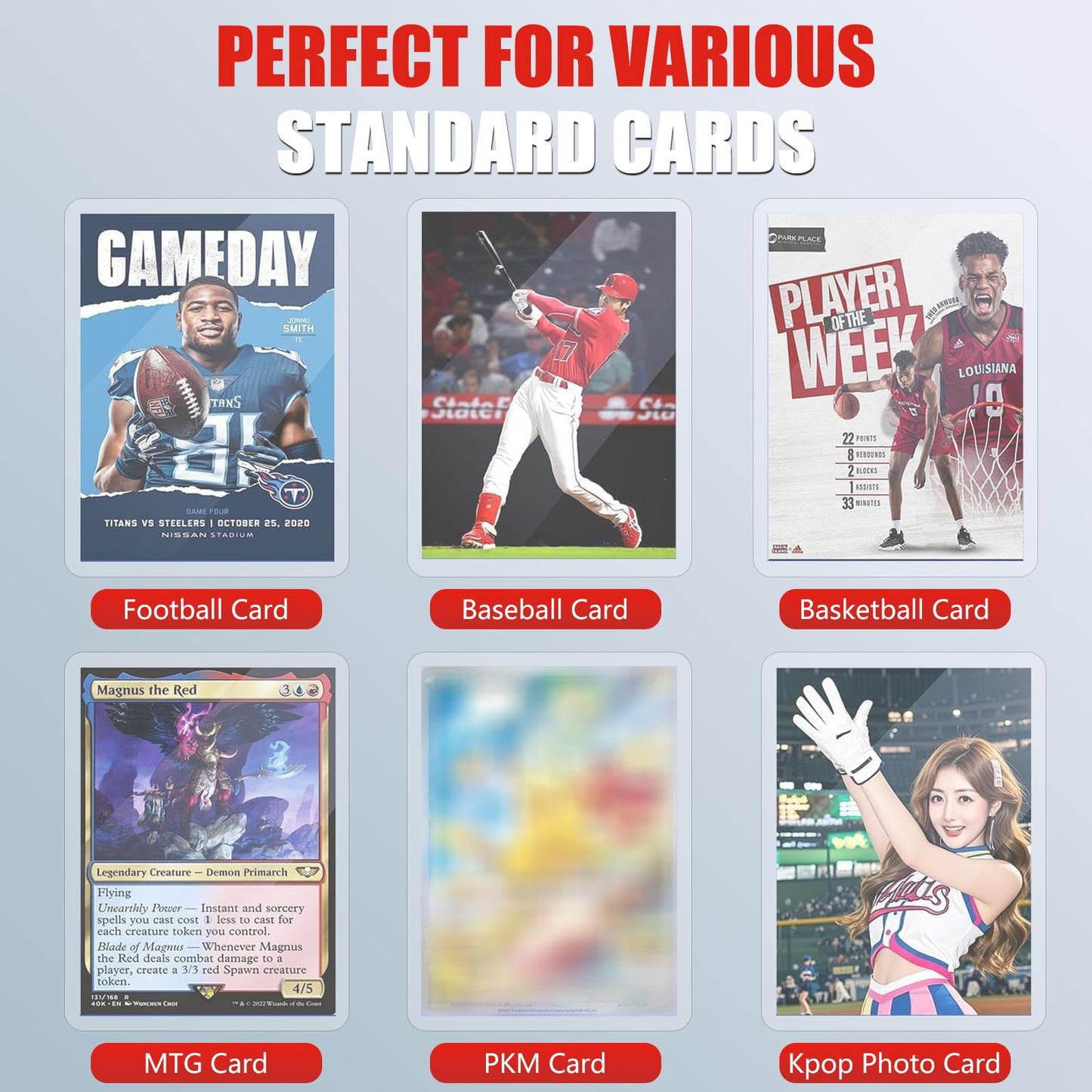 300ct Triple Protections Card Sleeves for Cards, Premium TopLoads for Cards, 3"x4" Card Hard Plastic, Sports Trading Card Holder (100 TopLoads +100 Penny Sleeves + 100 Resealable Penny Sleeves)