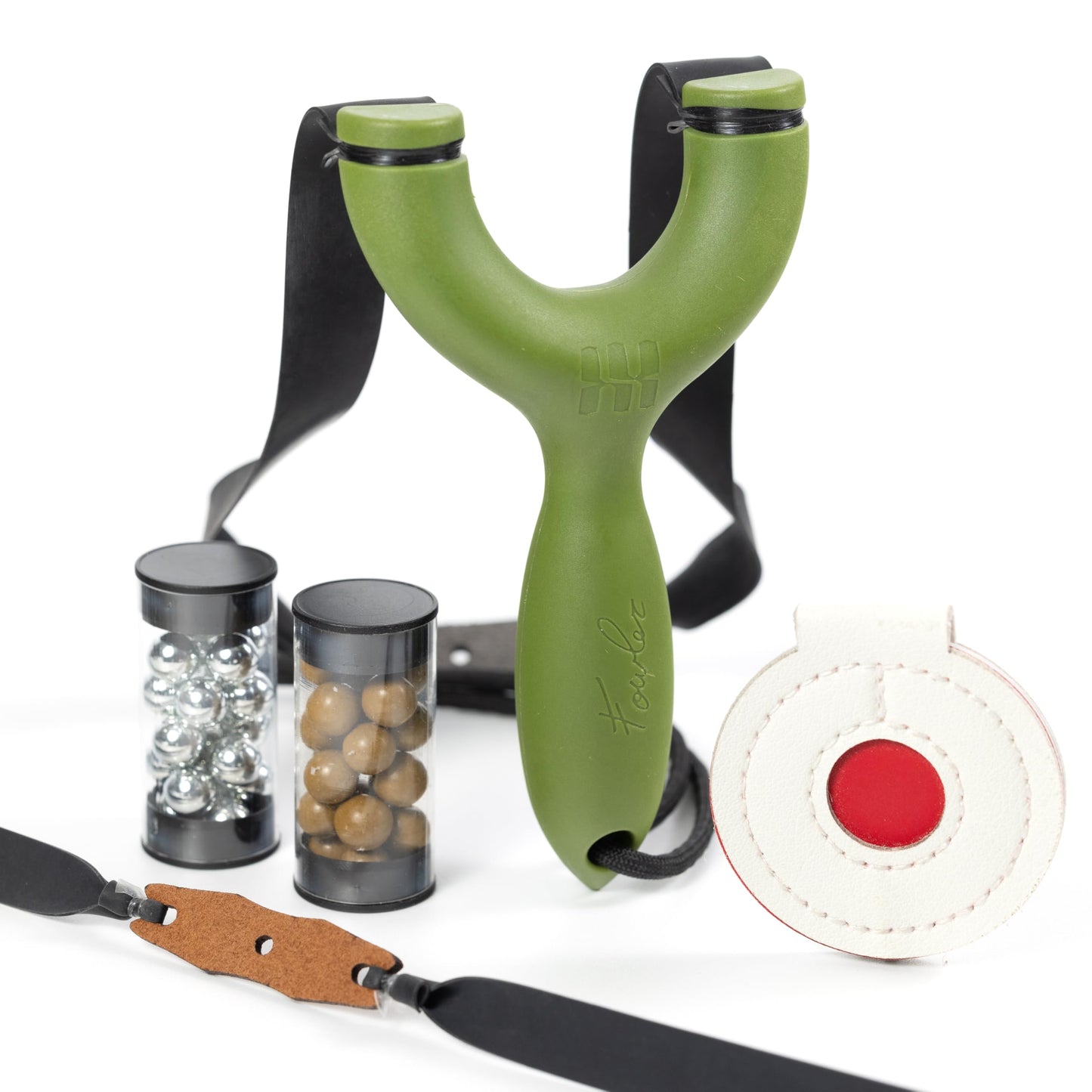 SimpleShot Sparrow Slingshot by Zach Fowler for Hunting and Target Shooting, with Ammo, Bands, and Spinner Target (Green)