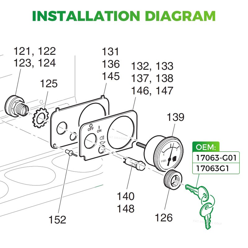 Panglong EZGO Golf Cart Keys 25PCS, EZGO Ignition Golf Cart Key, Fit 1981-UP EZGO TXT RXV Golf Cart, OEM 17063-G01