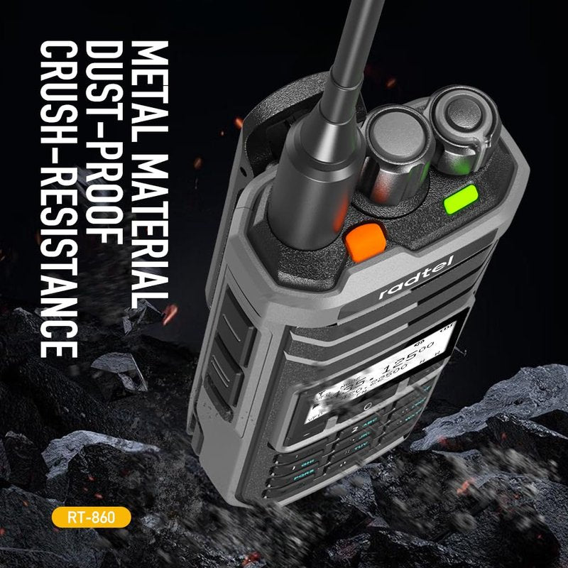Radtel RT-860 Multi Band Ham Radio HF UHF VHF Dual Band with AM USB LSB CW CB LW MW SW SSB Reception, 1024 Channels, 2000mAh Battery, Type-C Charging (Without SW/MW Antennas)