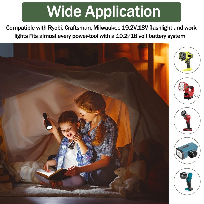 Flashlight Bulbs Replacement, Mag-Lite Led Bulb for Ryobi Craftsman Flashlight, 18V 19.2V LED Flashlight Bulb-3 Pack