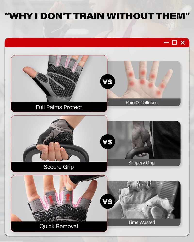 Workout Gloves for Men & Women - Lightweight Weightlifting Gloves with Excellent Grip | Ideal for Gym, Cycling, Fitness, and Climbing