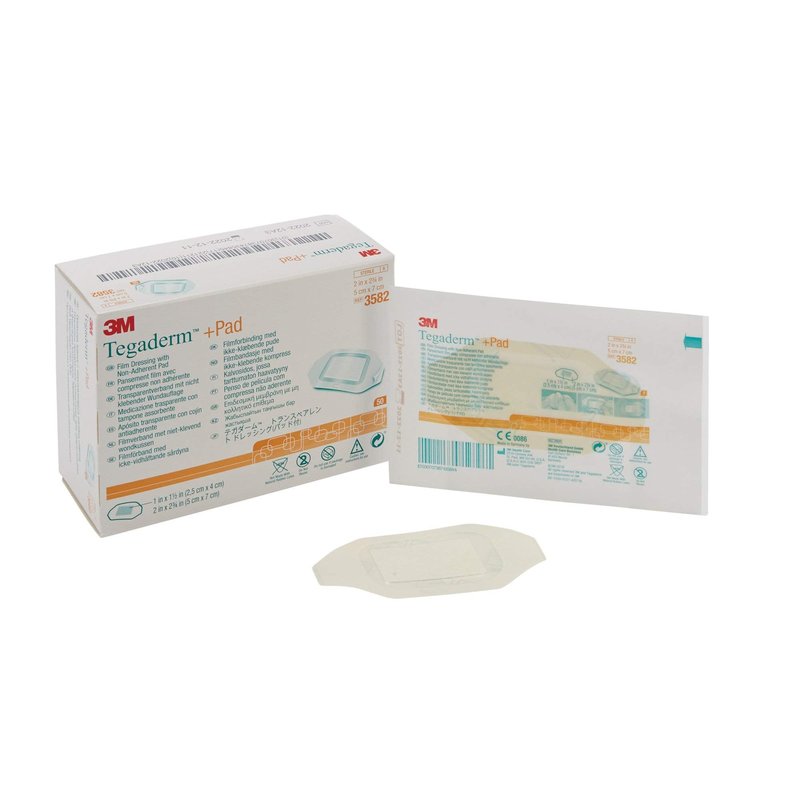 3M Tegaderm Transparent Film Dressing, 2" x 2.75", 50 Count, 1 Pack