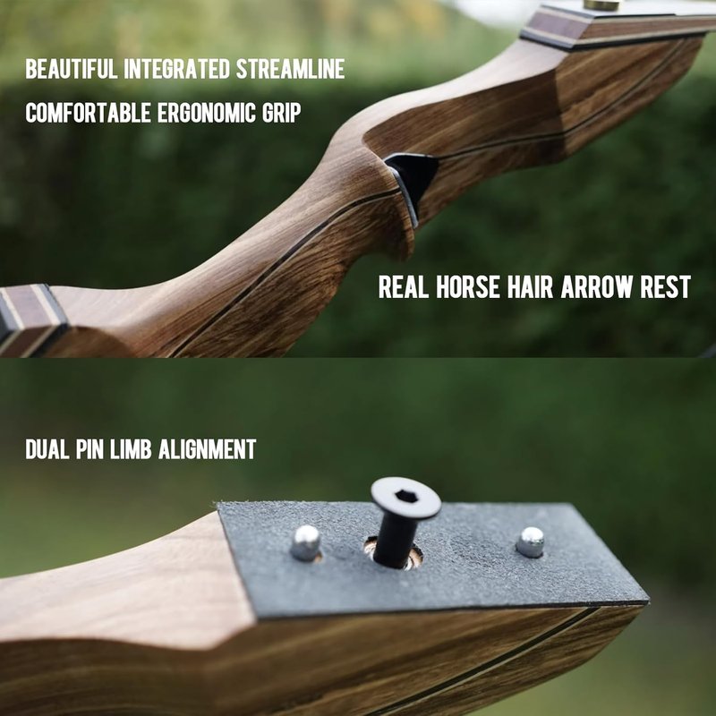 Sanlida Eagle X9 Recurve Bow Set - 58-Inch Wooden Takedown Bow for Adults | 25-60 Lbs, Perfect for Hunting and Practice