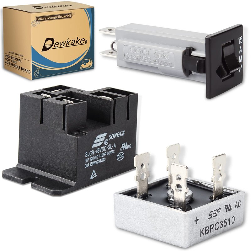 Dewkake Club Car Battery Charger Repair Kit for 48V Powerdrive 1 & 2 Battery Charge, OEM# 17930/22110