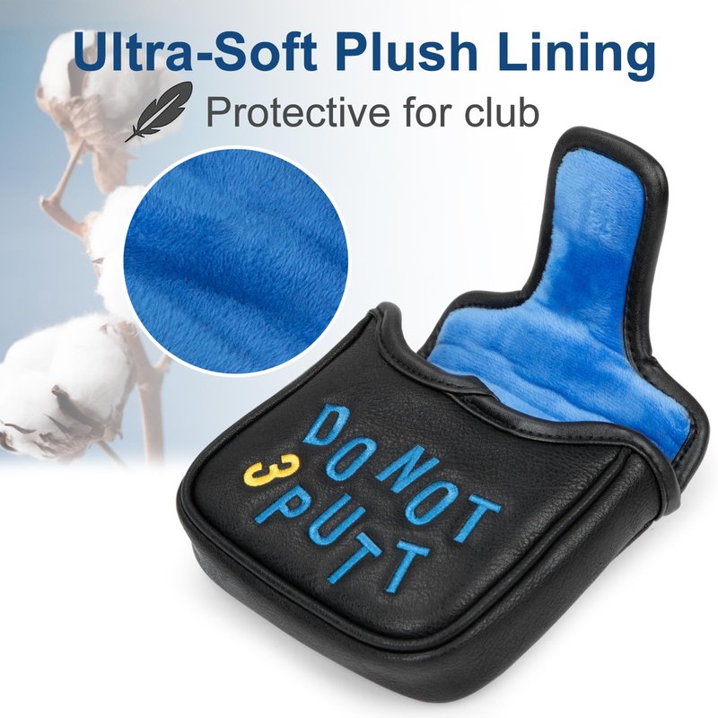 Golf Mallet Putter Cover Golf Putter Headcover with Strong Magnetic Closure Do Not 3PUTT Golf Putter Cover for DF3 Putter & OZ1 MEZZ 1 MEZZ1 MAX Putter (DO NOT 3 PUTT(Black))