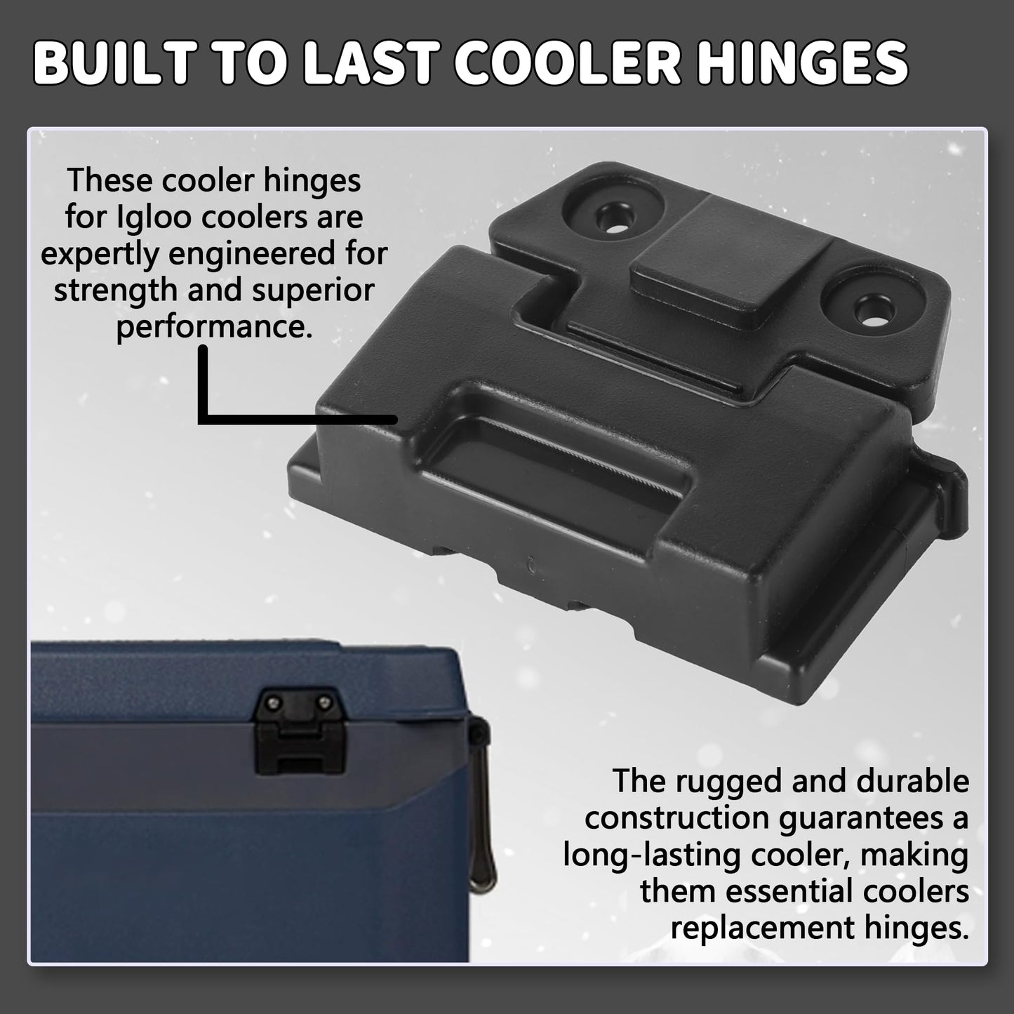 Aussio (2 Pack) Coolers Hinge for Igloo 25, 52, 72 Qt BMX Coolers Latch Replacement Parts Cooler Hinges with Screws for Igloo Cooler Replacement Hinges