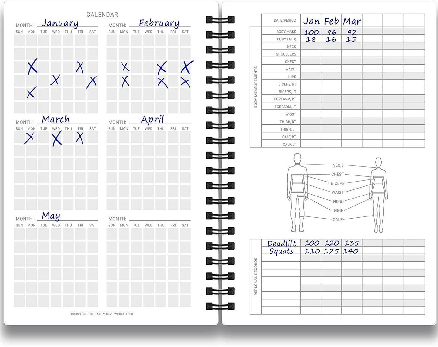 Fitness Log Book & Workout Planner - Designed by Experts Gym Notebook, Workout Tracker, Exercise Journal for Men Women