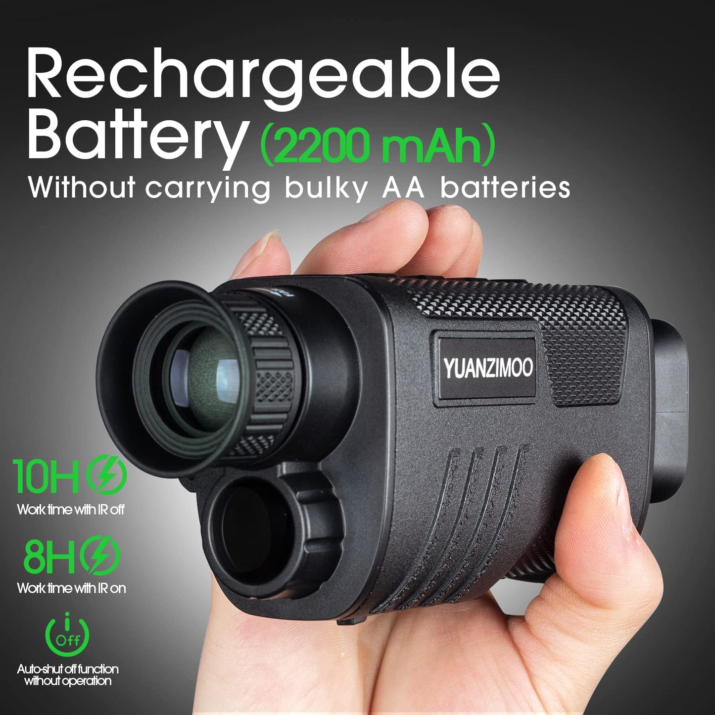 Night Vision Monocular Digital Infrared Monocular Telescope for 100% Darkness with 8X Zoom 2000mAh Rechargeable Battery Upgrade Tripod 32 GB SD Card & Card Reader, for Adult Hunting Camping Green