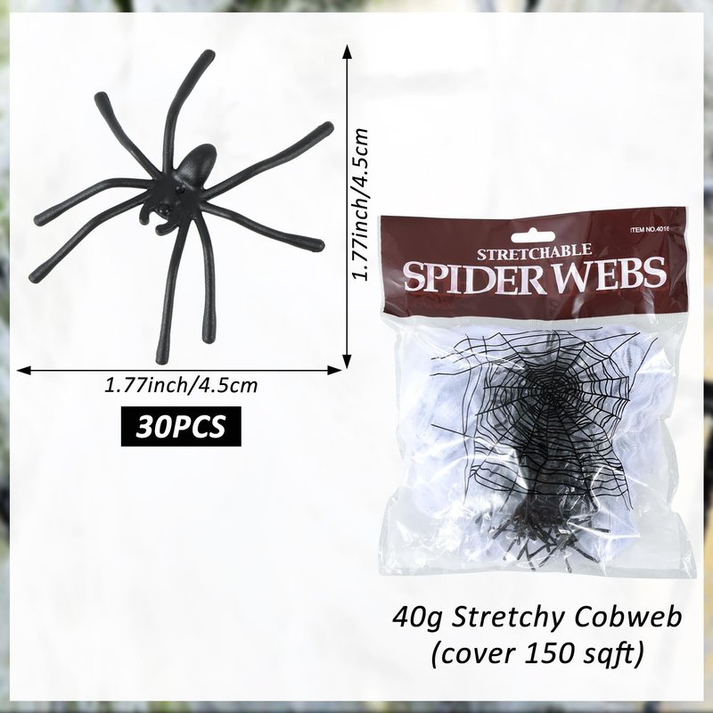 DANHMAO 34 PCS Halloween Golf Cart Decoration Kit Include Vibrant Purple & Yellow Streamers, Stretchy Spider Web, Small & Giant Spider for Halloween Car Parade Decor Indoor Outdoor