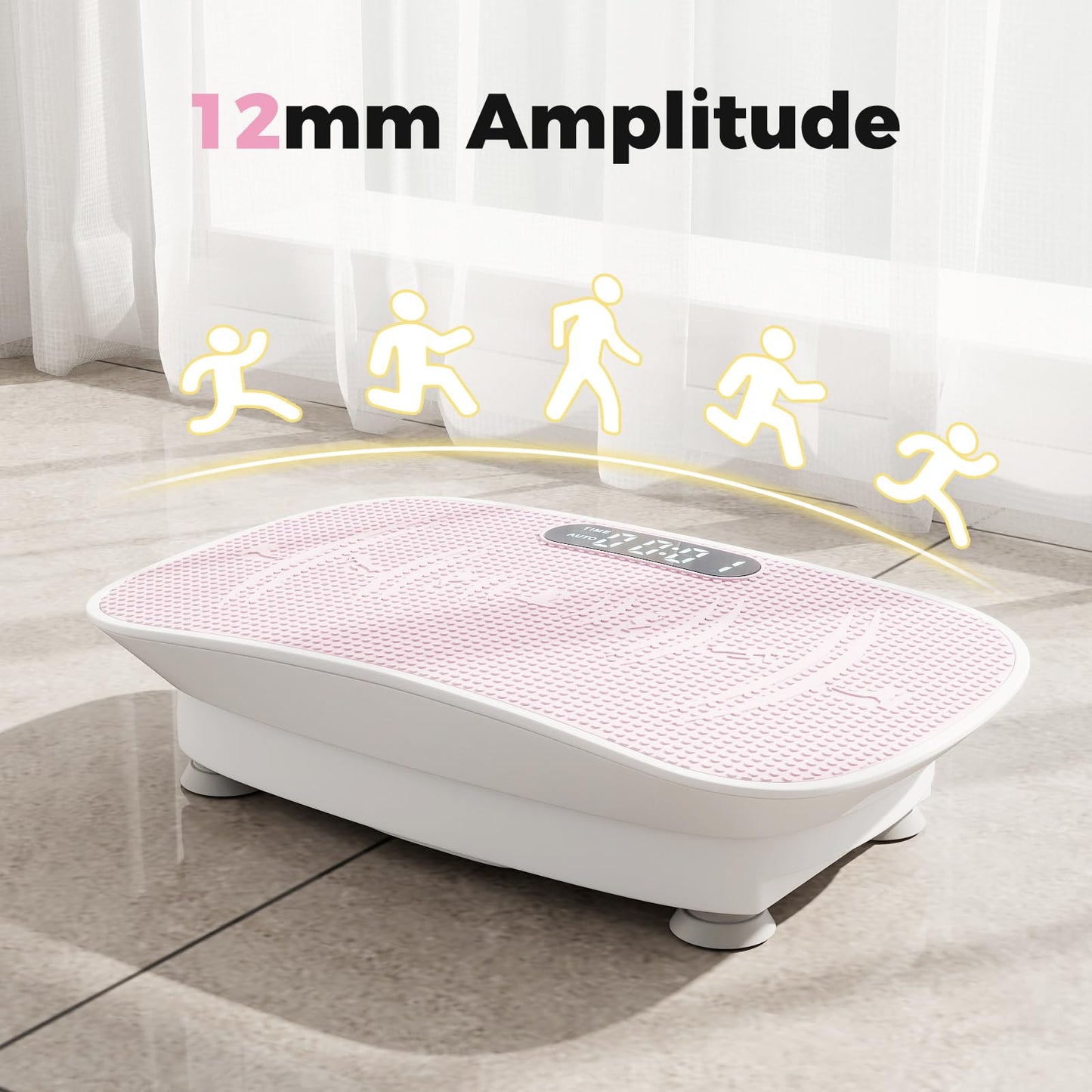 GYMAX Vibration Plate Exercise Machine, Vibration Plate with 10-Level Intensity, LED Display & Remote Control, Body Vibrating Plates Stand Shaking Platform Fat Burning Machine (Pink)