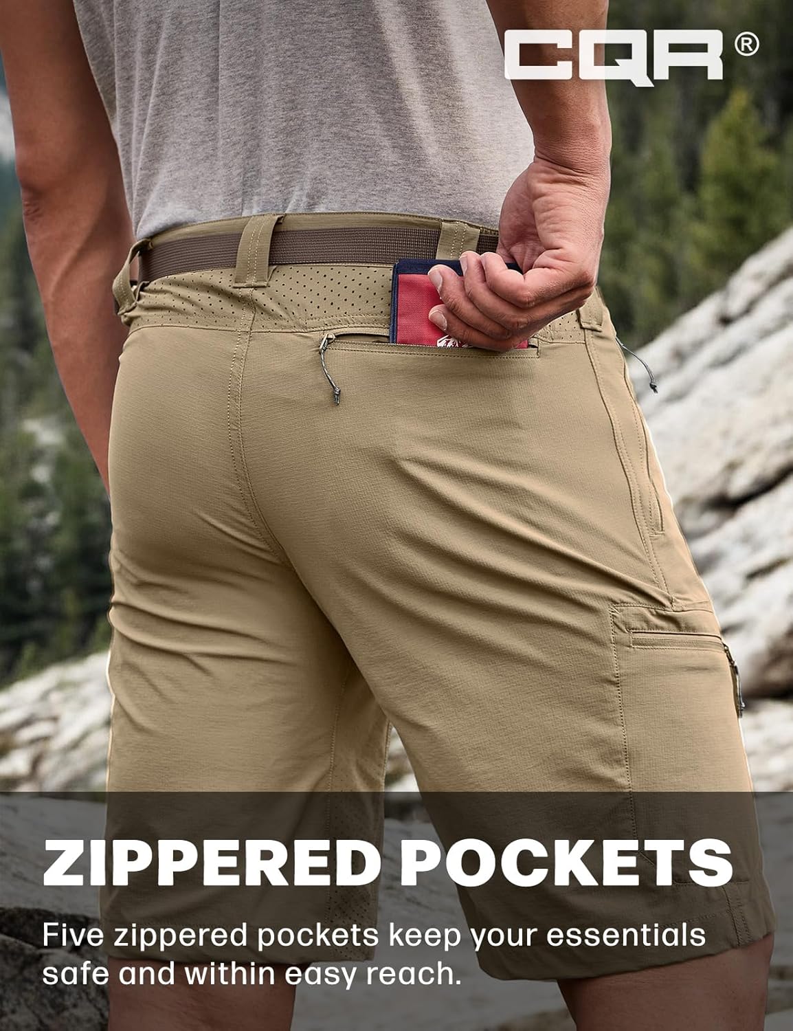 Men's Quick Dry Hiking Cargo Shorts - Lightweight Water-Resistant Tactical Design | Multiple Pockets for Outdoor Activities