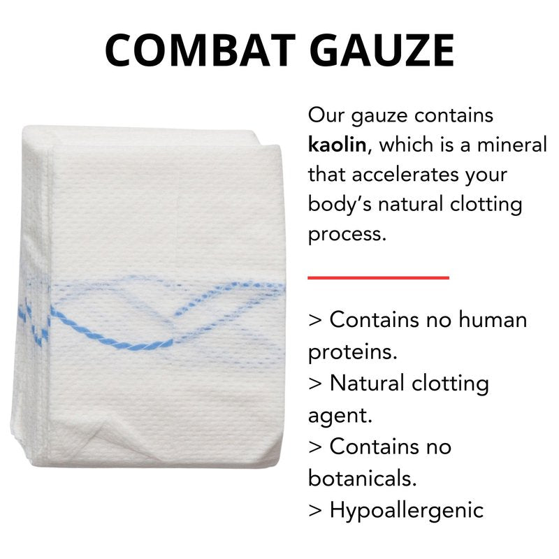 First Aid Advanced Quick Clot Combat Gauze - Flexible Hemostatic Gauze - to Stop The Bleed kit Faster Wound Packing withQuick Clotting Medical Gauze - Survival Kit Supplies (Pack of 1)