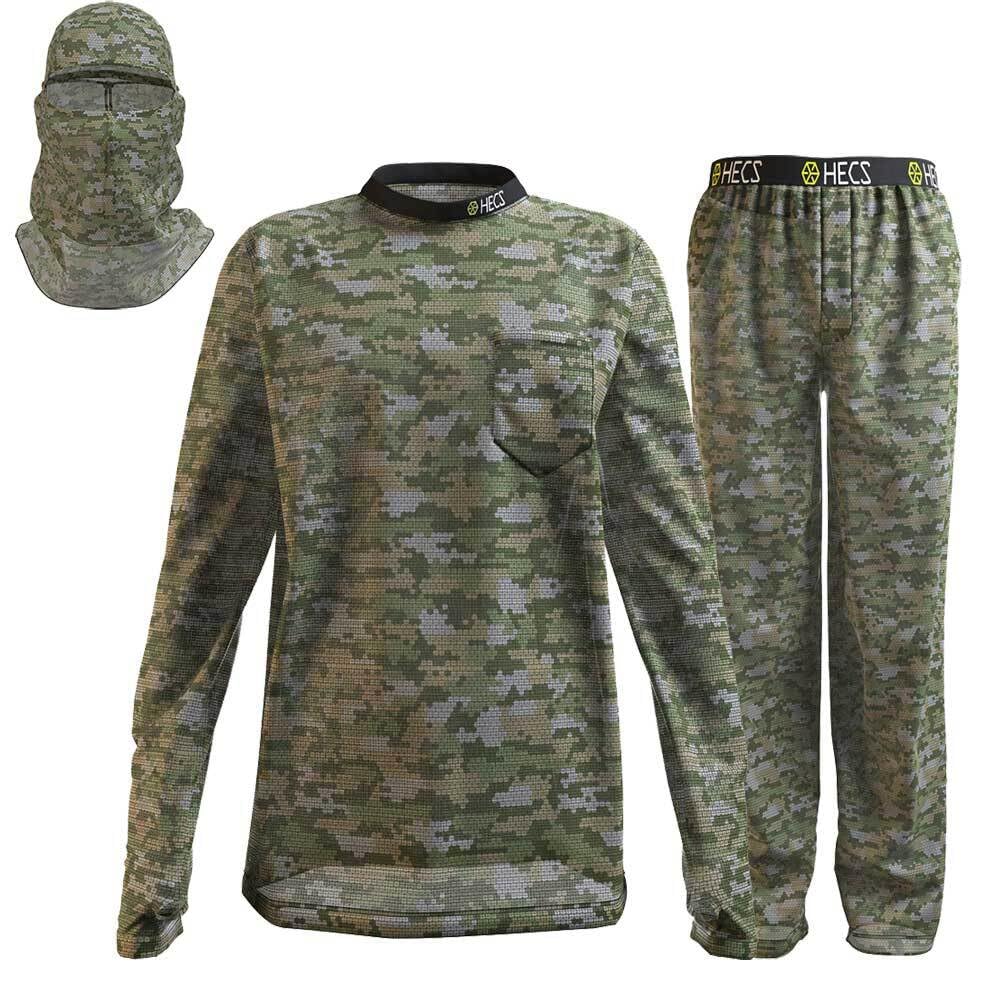 HECS Lightweight System | Deer Hunting Clothes for Men with Bioelectric Shielding | Deer Hunting Gear for Men | 3-Piece Camo Suit: Shirt, Pants & Headcover