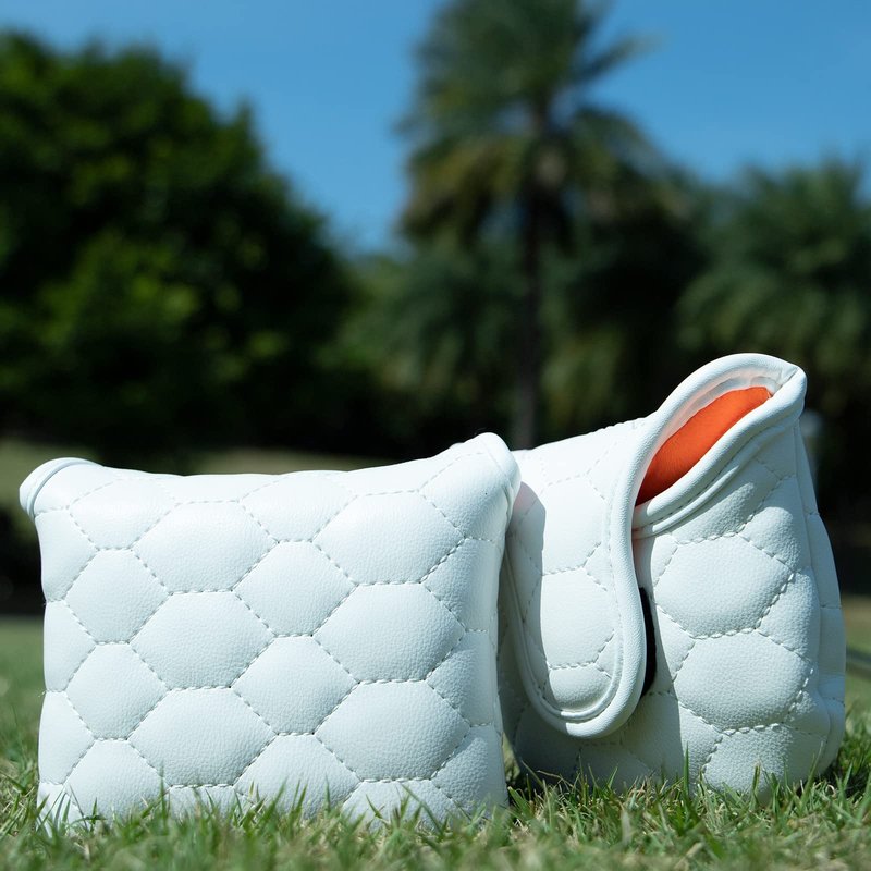 BAIRBRE Golf Putter Covers,Mallet Putter Cover Mallet Putter Haedcovers Leather Golf Club Covers Putter Headcover Magic Tape Closure for Scotty Cameron Taylormade Titleist Odyssey (Blue)