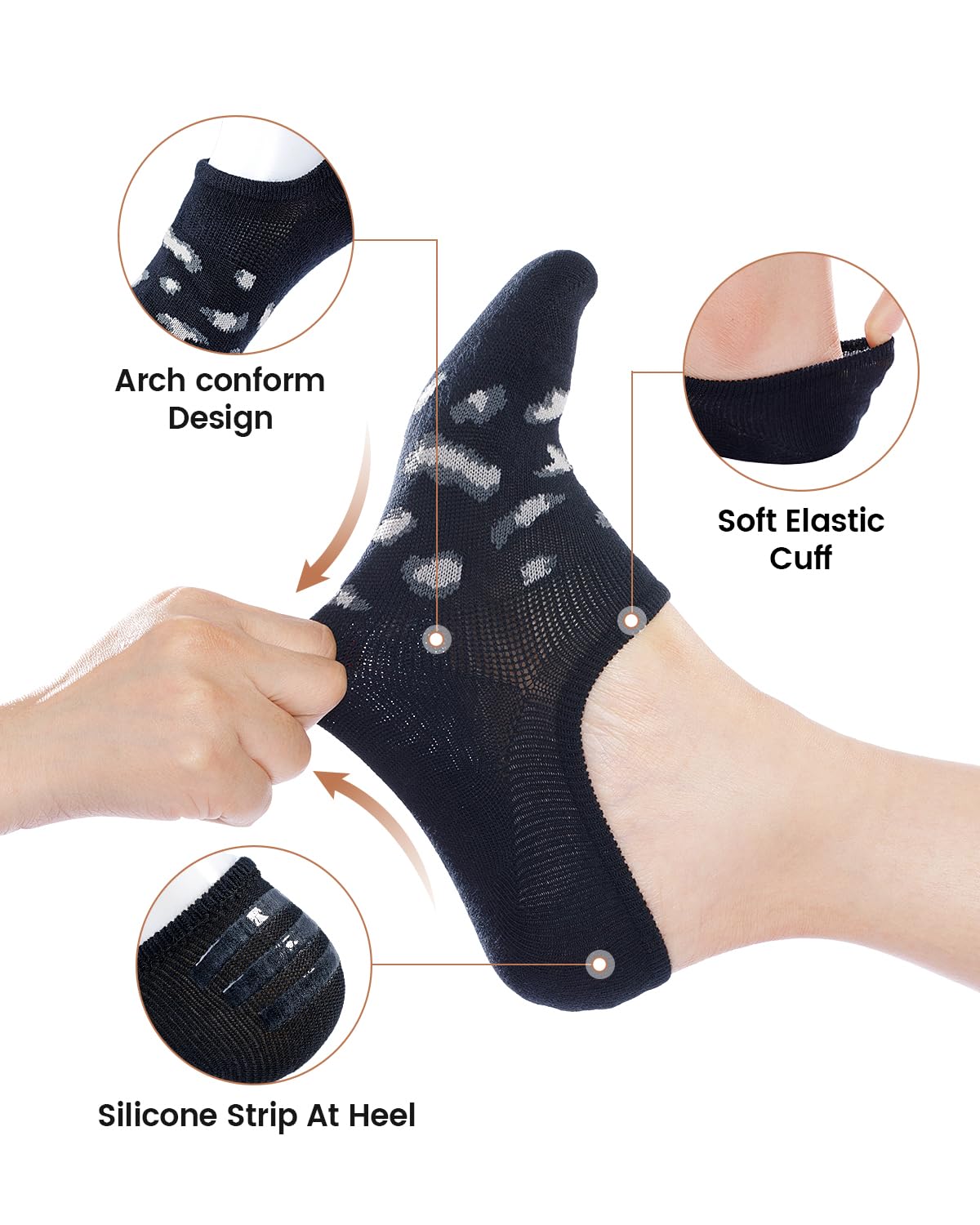 IDEGG No Show Socks Women & Men Low Cut Ankle Short Anti-slid Athletic Running Casual Invisible Liner Socks