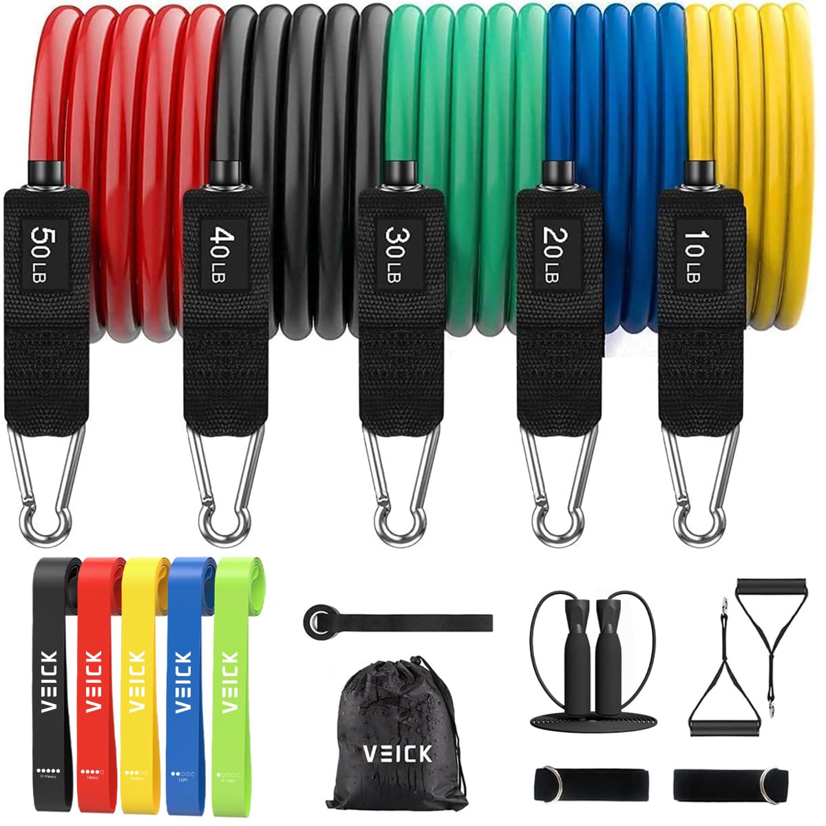 VEICK Resistance Bands, Exercise Bands, Workout Bands, Resistance Bands for Working Out with Handles for Men and Women, Exercising Bands for Fitness Weights Work Out at Home