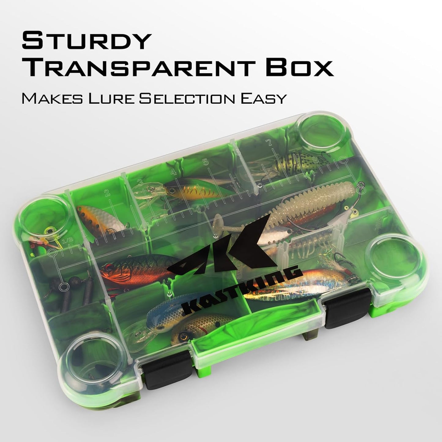 KastKing Tackle Boxes - Plastic Fishing Storage Organizer with Removable Dividers | 2-Pack or 4-Pack Options