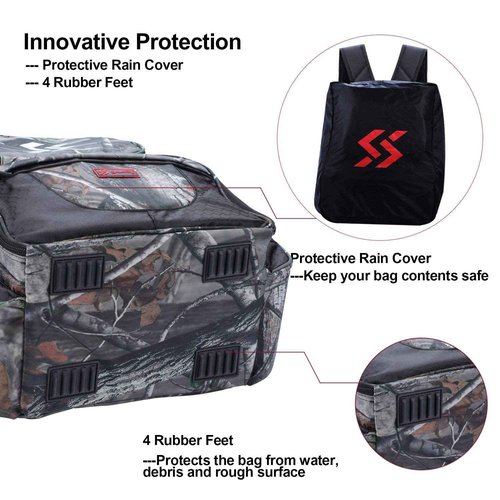 Sougayilang Fishing Tackle Backpack Waterproof Tackle Bag Storage with 4 Trays Tackle Box, Camouflage Backpack With 4 Trays, Modern