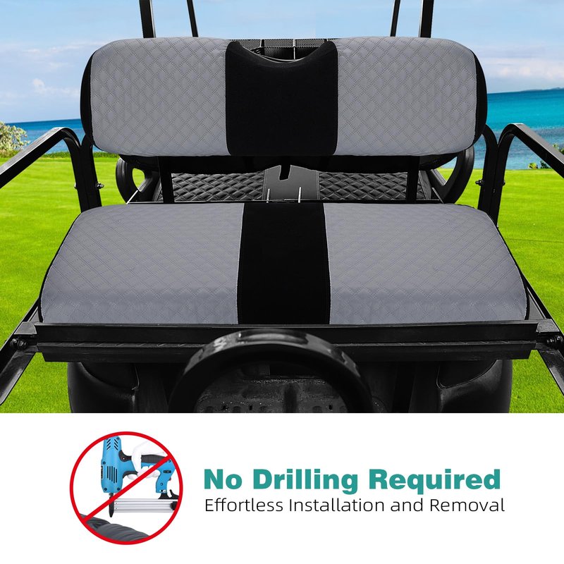 Roykaw Cool Golf Cart Seat Cover, TXT Seat Covers with Breathable Material, Universal Compatible with EZGO TXT Front Seat, Double-Layer Fabric for Non-Slip and Comfortable