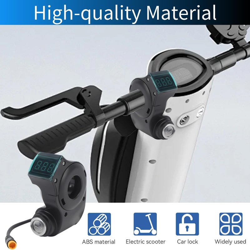 Electric Scooter Handlebar Switch Lock, 10 Inch 3 Pin Digital Battery Power Display Switch Lock with Keys for G2 Pro Replacement