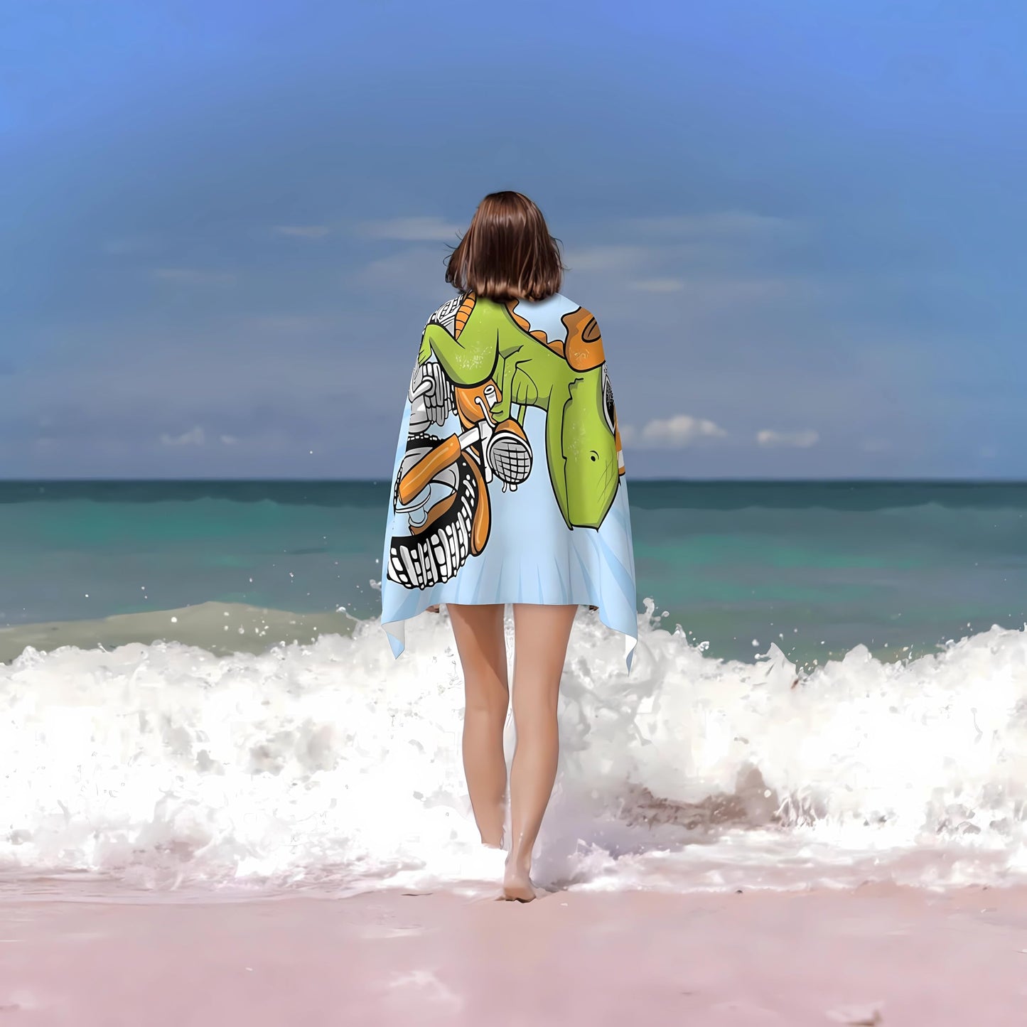 LMKLOP Cute Dinosaur Beach Towel for Kids/Boys/Toddler/Baby, Personalized Microfiber Beach Towels Bulk, Quick Dry Beach Towel for Pool, Lightweight Bath Towels Oversized Clearance 30"x 60"