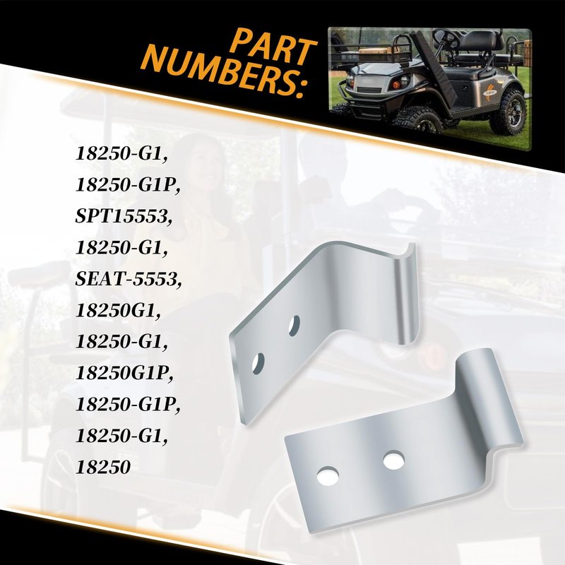 XYgdhqpt 18250-G1 Seat Hinges Fit for E-Z-GO pre-Medalist & Marathon Golf carts (1973-1995)-Gas and Electric Models-A Set of 2