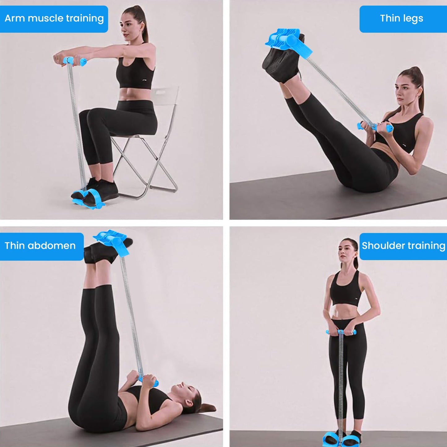 Get a Full-Body Workout at Home with The Pedal Puller Sit Up Exercise Equipment - Single Spring, Pedal Resistance Band with Handle for Arm, Abdominal, and Leg Exercise - Perfect for Your Home Gym