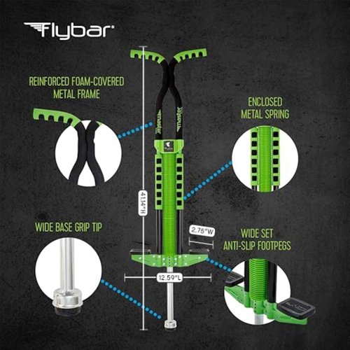 Flybar Master Pogo Stick for Kids Ages 9+, 80–160 lbs – Easy Grip Handles – Active Exercise Toy for Tweens & Teens – Outdoor Toy with Non-Slip Foot Pegs for Boys and Girls – No Assembly Needed