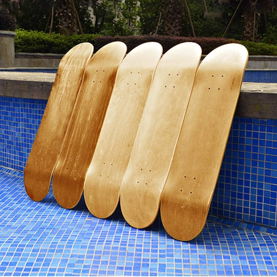 3 PCS Blank Maple Skateboard Decks, 31 x 8 inch 7-Layer Maple Double Tail Skateboard Decks Set of 3