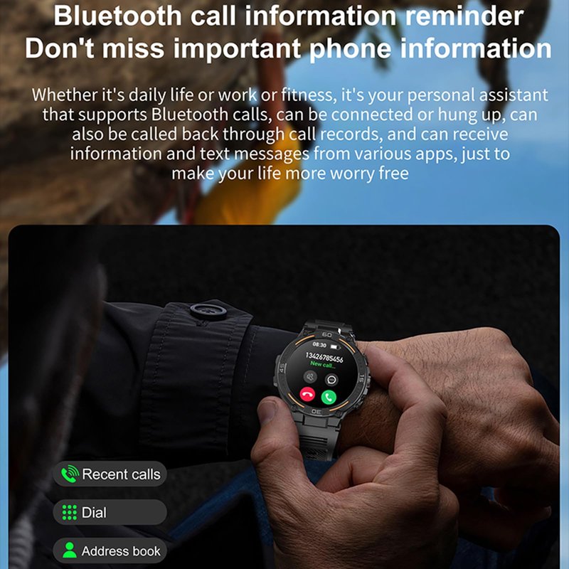 Jooeniok Smart Fitness Tracker with 1.52-inch Large Screen - Led Flashlight, Pedometer & 100+ Exercise Modes for Active Lifestyle - Bluetooth Call & Health Monitoring for Fitness Lovers