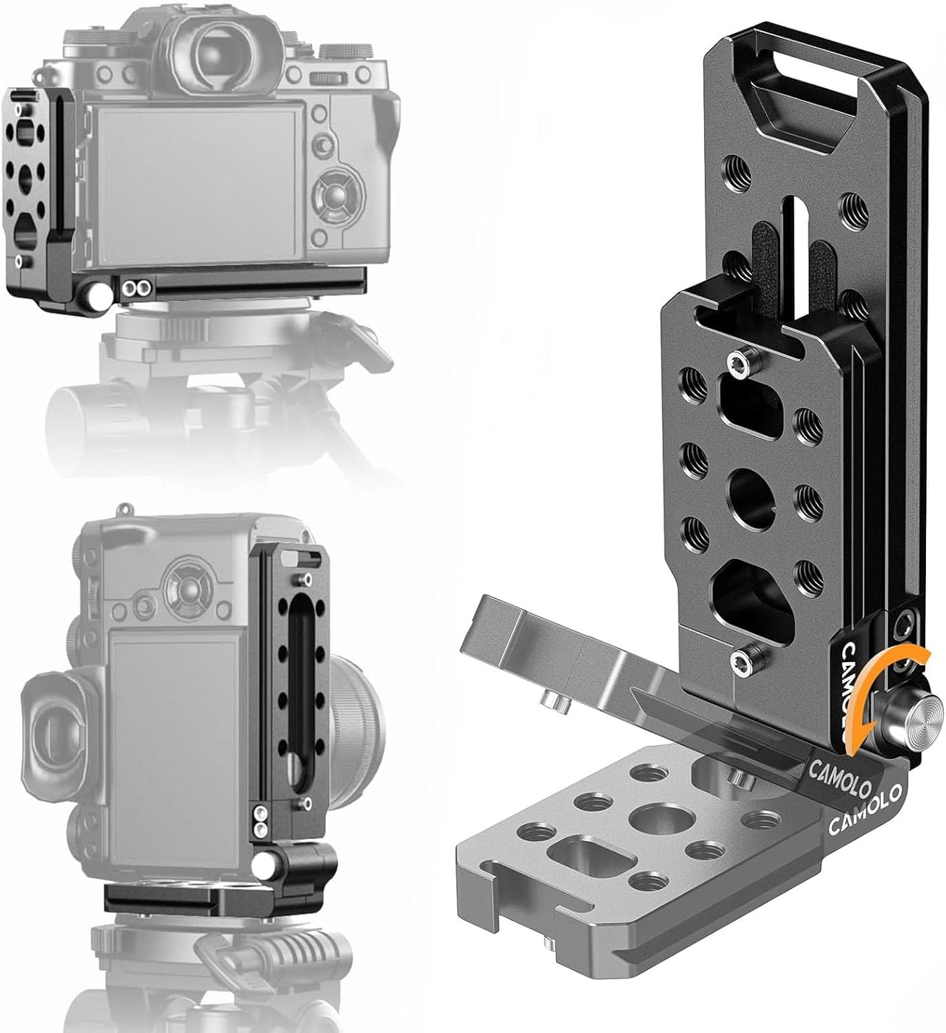 Foldable DSLR Camera L Bracket - Vertical & Horizontal Tripod with Quick Release Plate | Compatible with Canon, Nikon, Sony