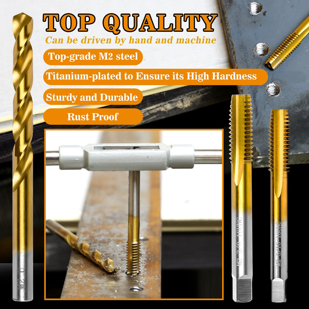 RURITKIT 5-40 UNC Tap and #38 Drill Bit Kit, M2 HSS Drill and Tap Set, Combination of Drill and Tap Kit for Metal