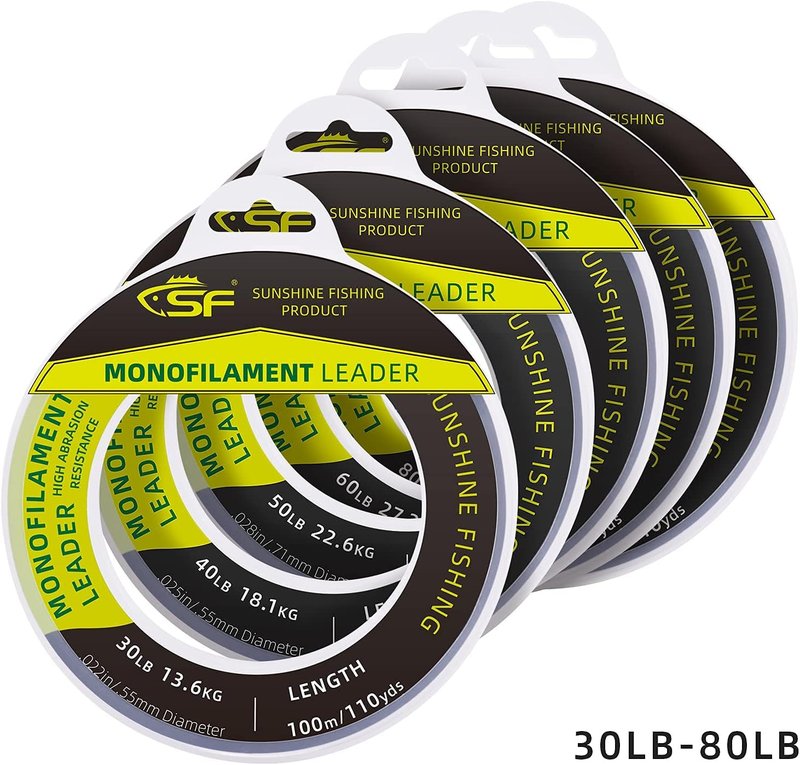 Monofilament Fishing Line - Clear 100M/500M | Durable Saltwater Leader Line 30LB-400LB