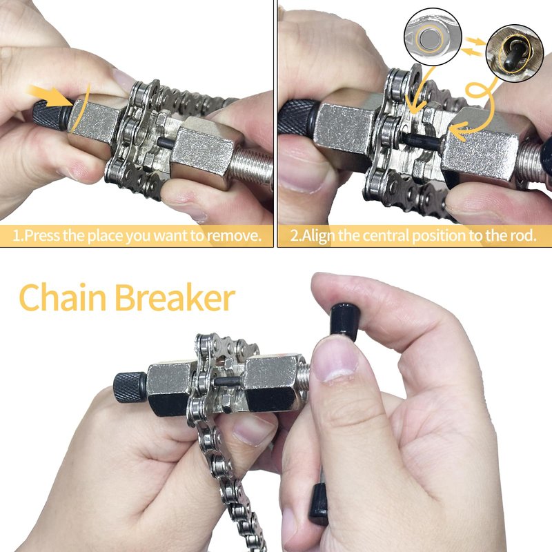 Bike Chain Kit, JLMIH 6/7/8 Speed Multi-Function Bike Mechanic Repair Kit for Road/MTB Bike City Bikes, BMX Bikes with Quick Release Buckle, Bike Link Plier -Hook -Chain Breaker - 116 Links