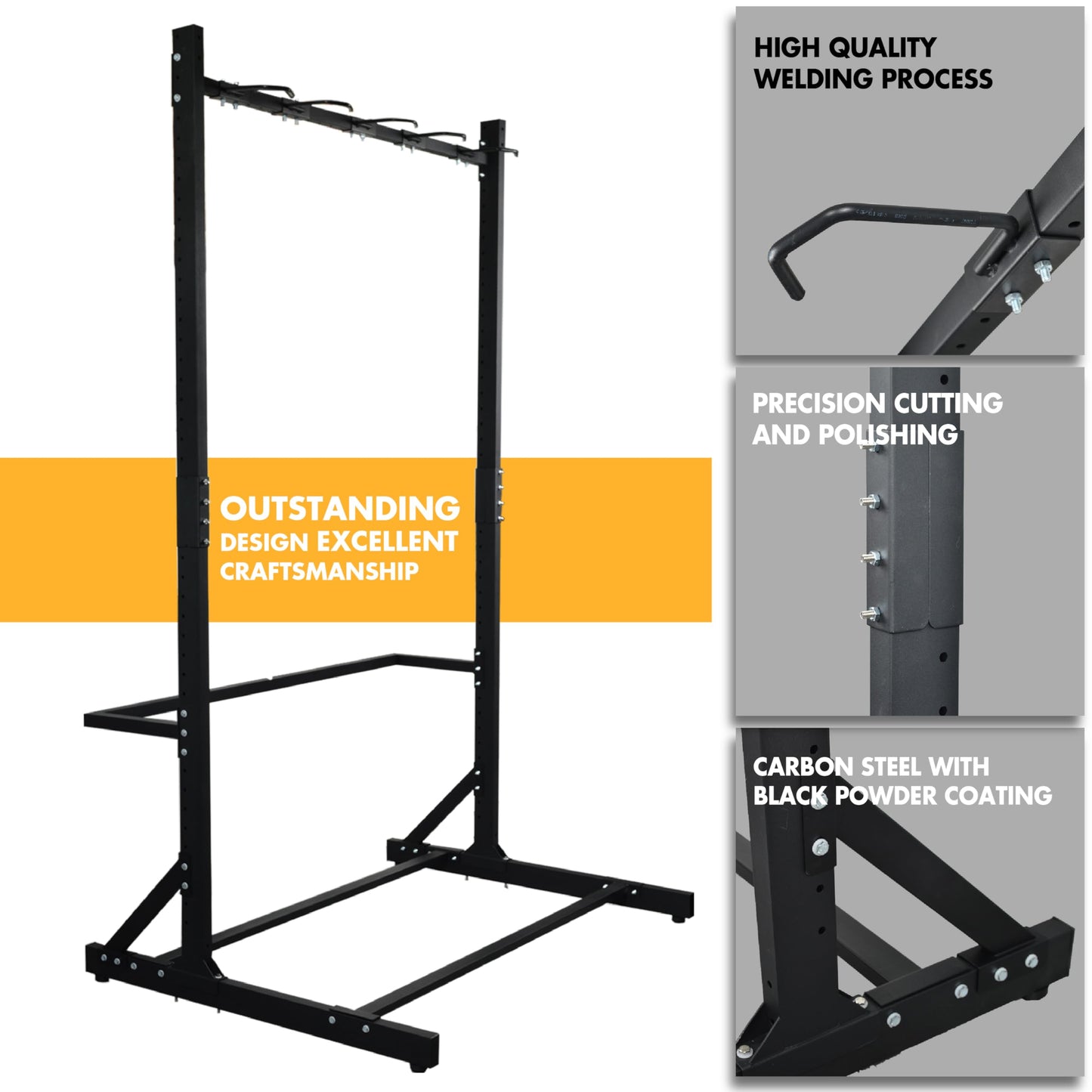 Freestanding 5 Bike Storage Rack for Garage, Hold Multiple Bicycles, Mountain Bikes, Road Bikes, Kids’ Bicycles and E-Bikes