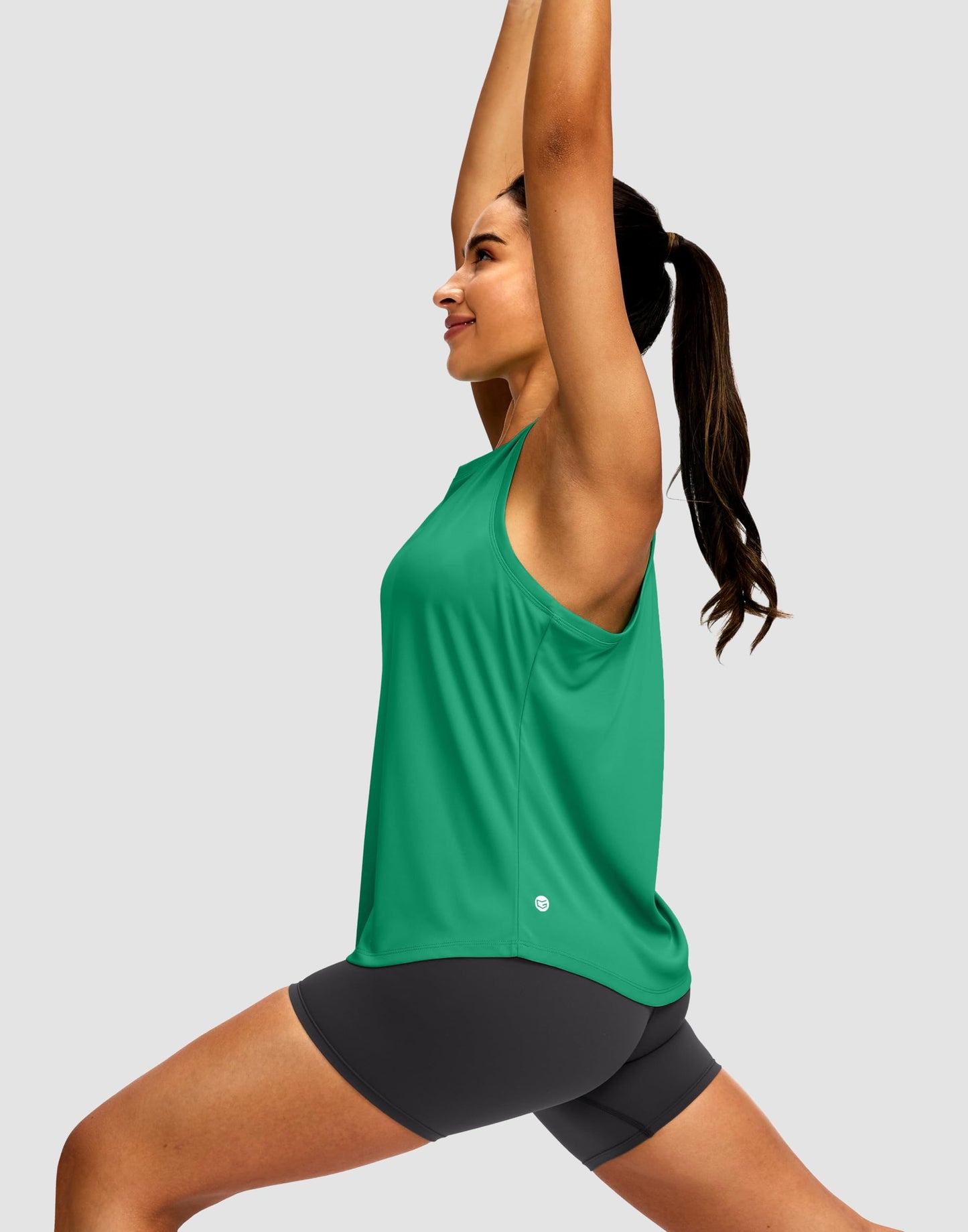 Women's Workout Tops Racerback Athletic Tank Tops Sleeveless Loose Fit Yoga Running Gym Shirts for Women(Green,M)