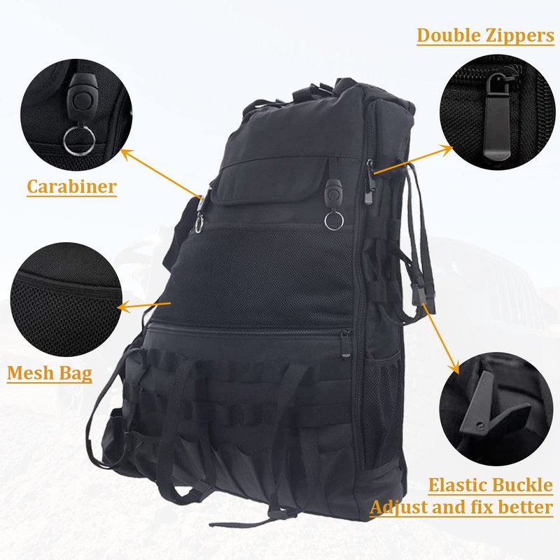 Bolaxin Roll Bar Storage Bag Cargo Cage with Multi-Pockets for 2007~2022 Jeep Wrangler JK TJ JL & Unlimited 4 Doors Organizers Saddlebag Holder Bags Tool Kits (Pack of 2)