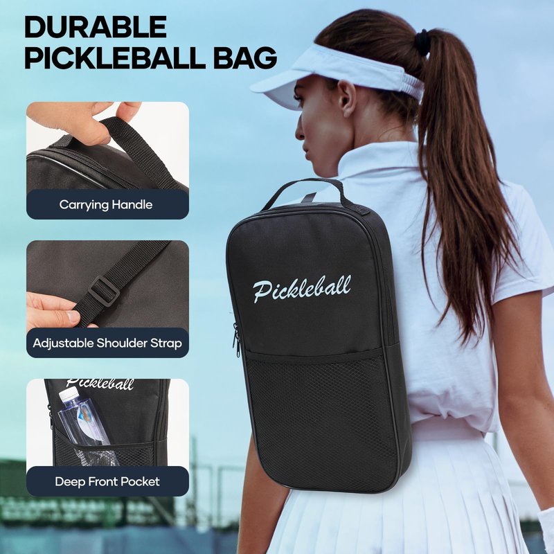 Pickleball Paddles Set of 2, Fiberglass Surface USAPA Approved Pickleball Paddle with 4 Outdoor Indoor Balls & Bag, Lightweight Pickle Ball Rackets for Women Men Kids, Idea Pickleball Gifts